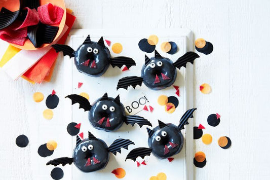 Halloween bat donuts