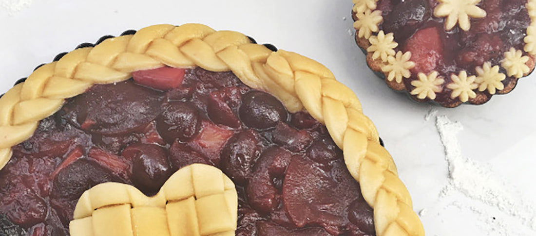 Plum, Rhubarb + Cherry Frangipane Tart