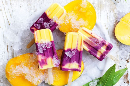 mango and blackberry ice blocks 