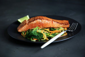 Lemony Salmon & Asparagus Tray Bake for Two