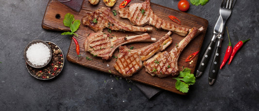 One-pan roast rack of lamb & green olive potatoes