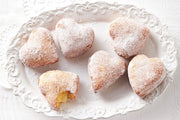 custard heart shaped donuts 
