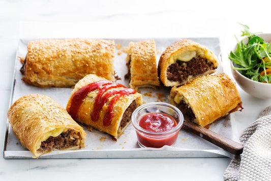 Cheeseburger sausage rolls