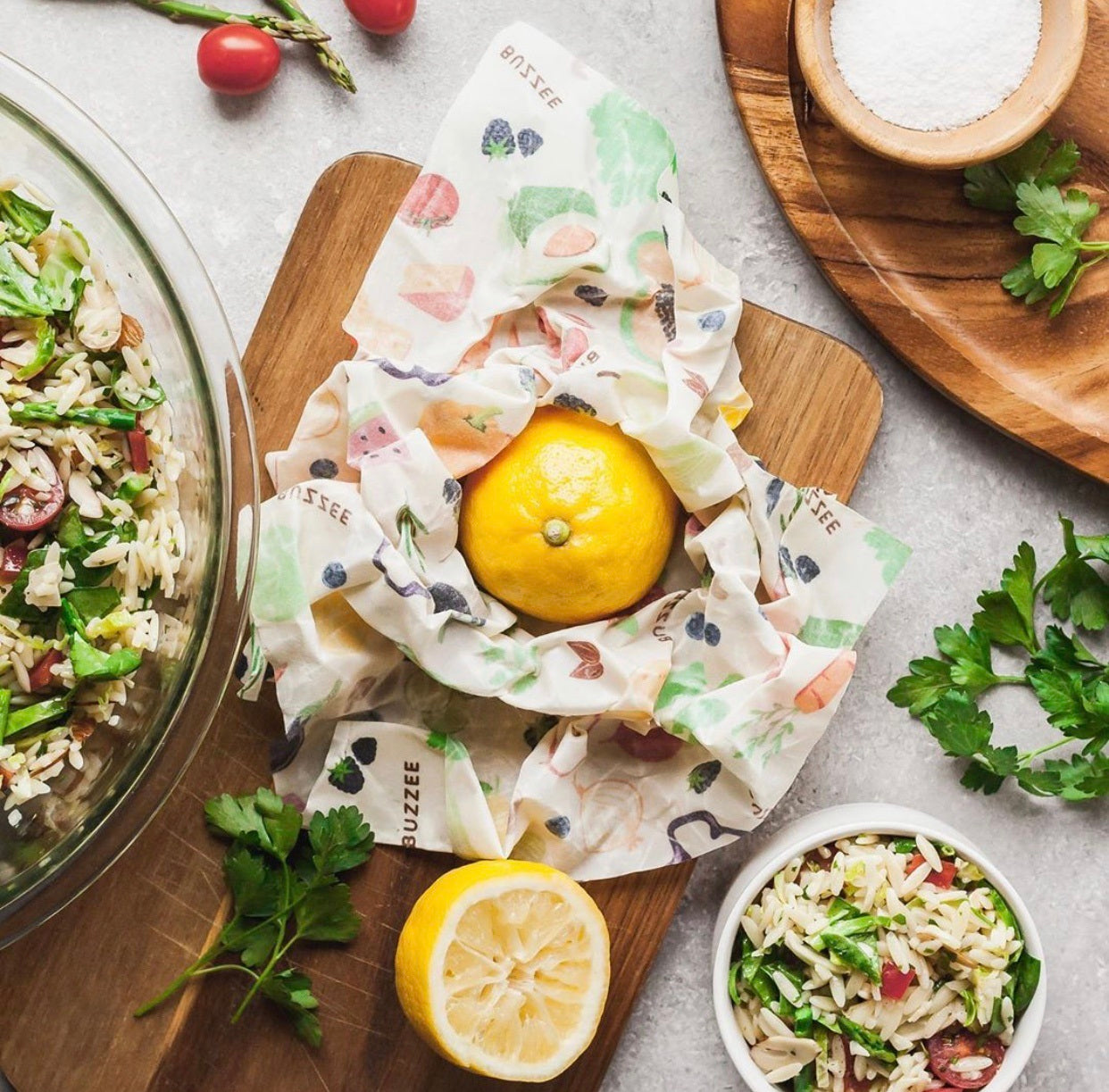 BUZZEE Organic Beeswax Wraps Pack 3 - Assorted Designs