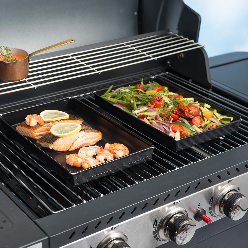 NoStick BBQ and Oven Liners on the Grill