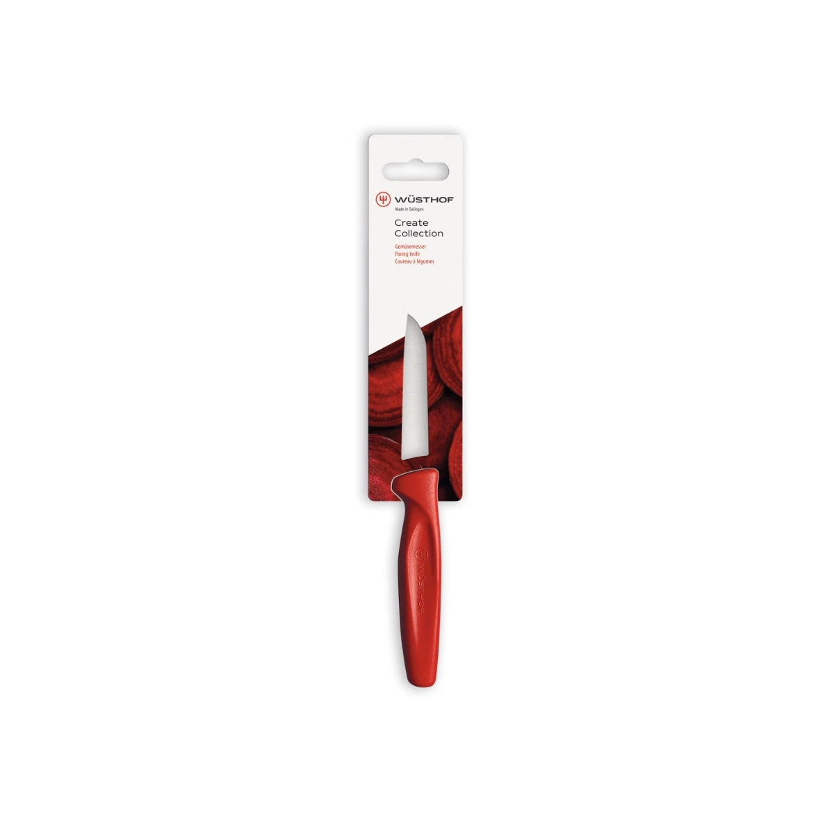 Wusthof Create Bull Nose Paring Knife 8cm - Red