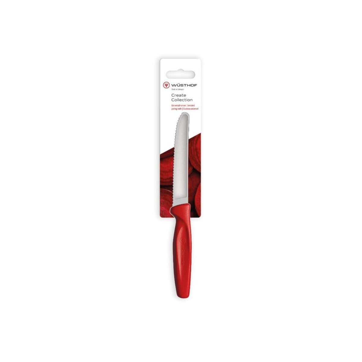 Wusthof Create Serrated Paring Knife 10cm - Red