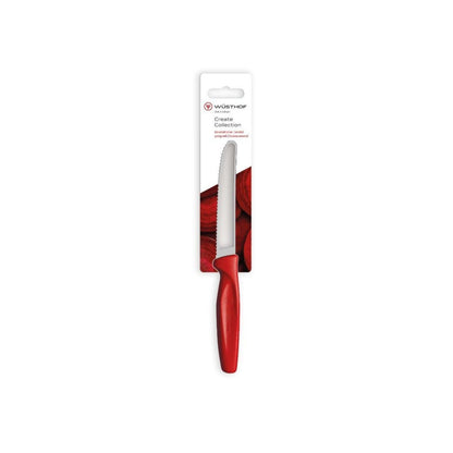Wusthof Create Serrated Paring Knife 10cm - Red