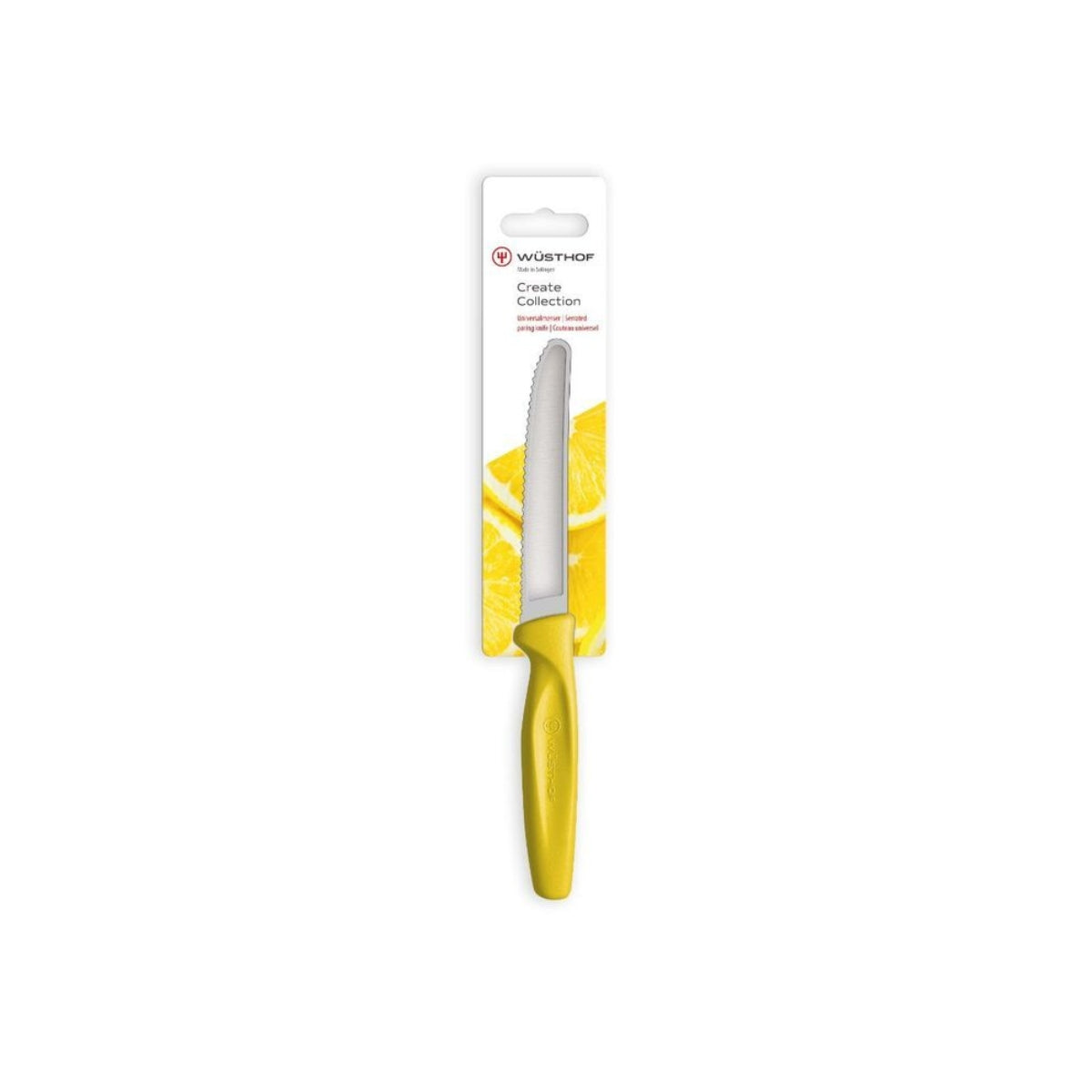Wusthof Create Serrated Paring Knife 10cm - Yellow