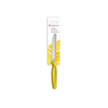 Wusthof Create Serrated Paring Knife 10cm - Yellow
