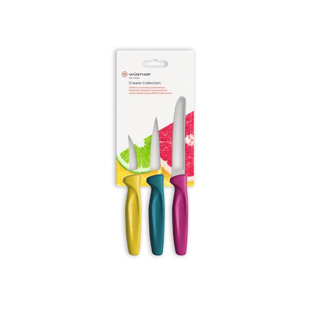 Wusthof Create Paring Knives 3 Piece Set - Multicolour