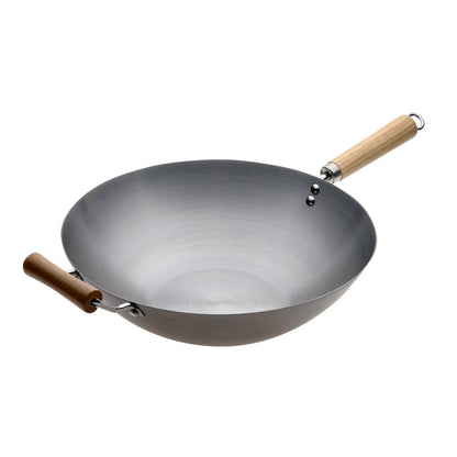 Pyrolux Carbon Steel Wok 36cm Wood Handle