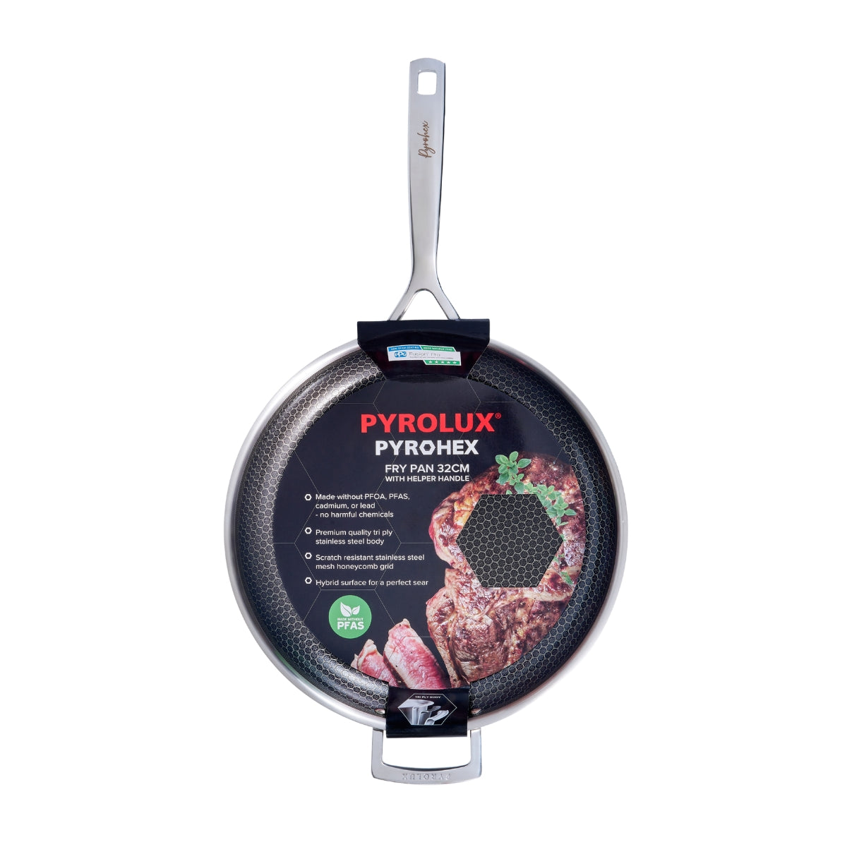 Pyrolux Pyrohex Fry Pan 32cm with Helper Handle