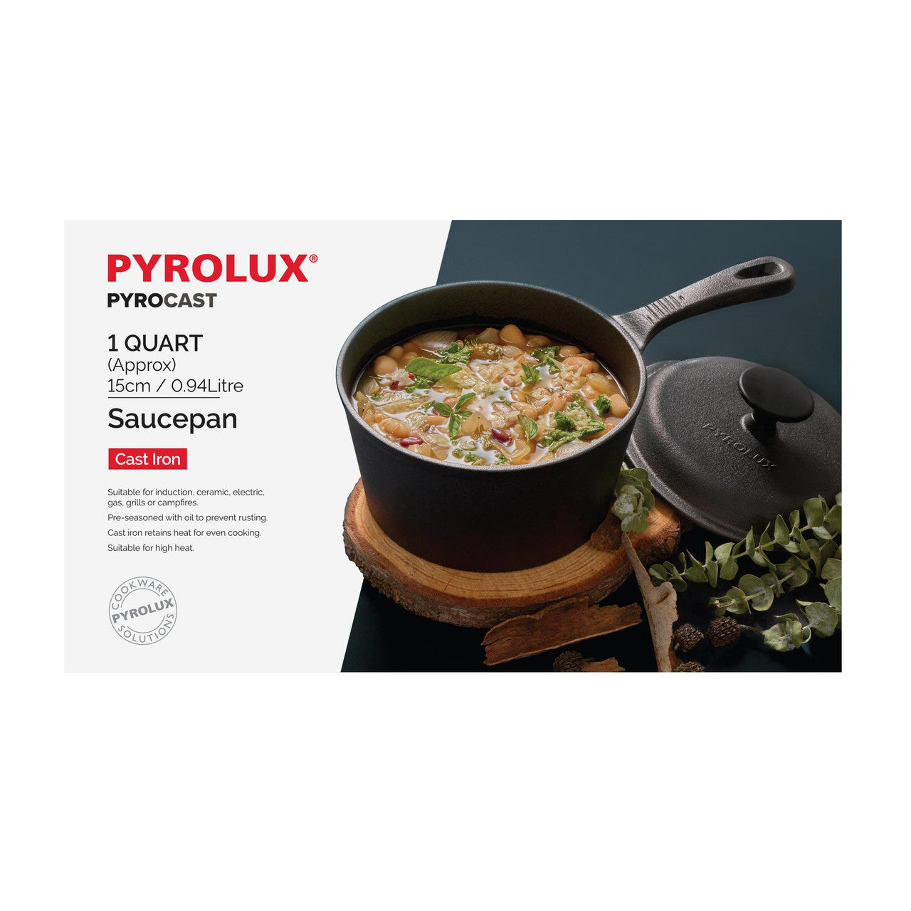 Pyrocast Saucepan 15cm/0.94L Side of Box