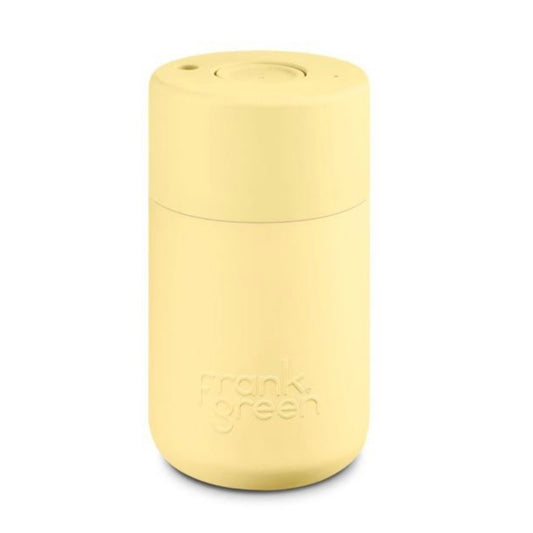 12oz Reusable Cup - Push Button Lid - Buttermilk