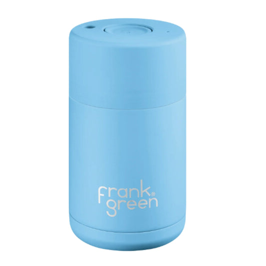 12oz Reusable Cup - Push Button Lid - Sky Blue