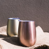 Avanti Double Wall Wine Tumblers Rose Gold and Champagne