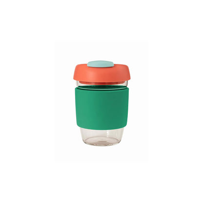 Avanti GoCup Glass Reusable Coffee Cup 355ml - Green Coral and Seafoam