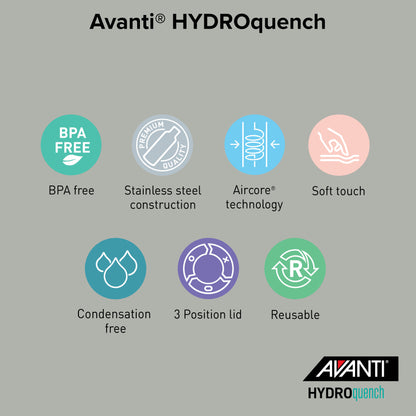 Hydroquench with 2 Lids 1L - Grey Mist