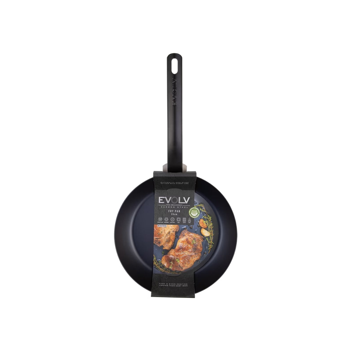 Evolv Pre-Seasoned Carbon Steel Fry Pan 24cm