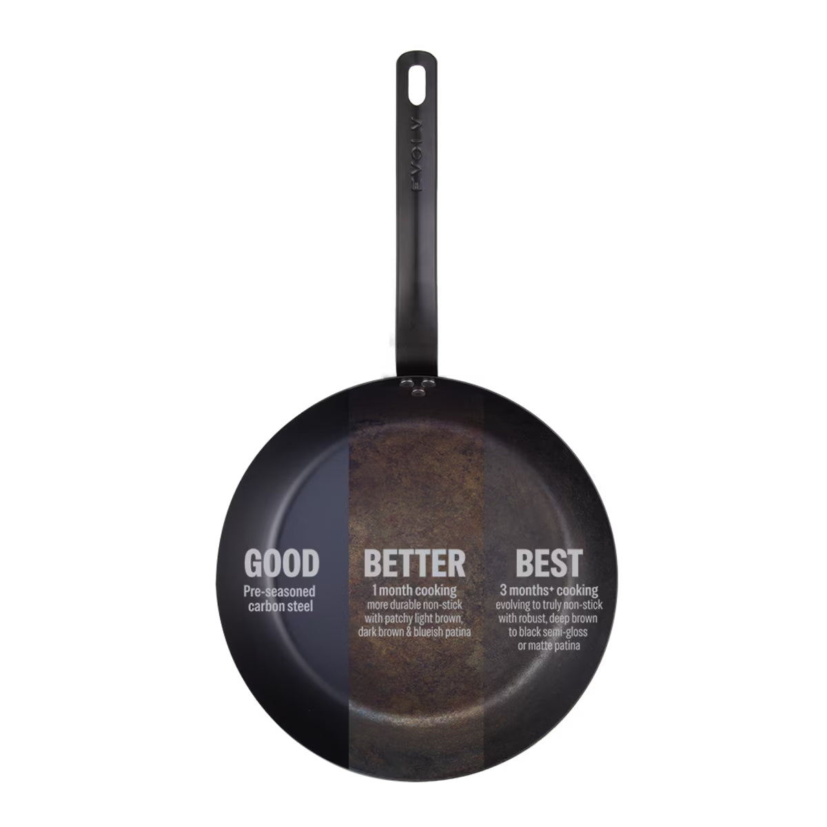 Evolv Pre-Seasoned Carbon Steel Fry Pan 28cm