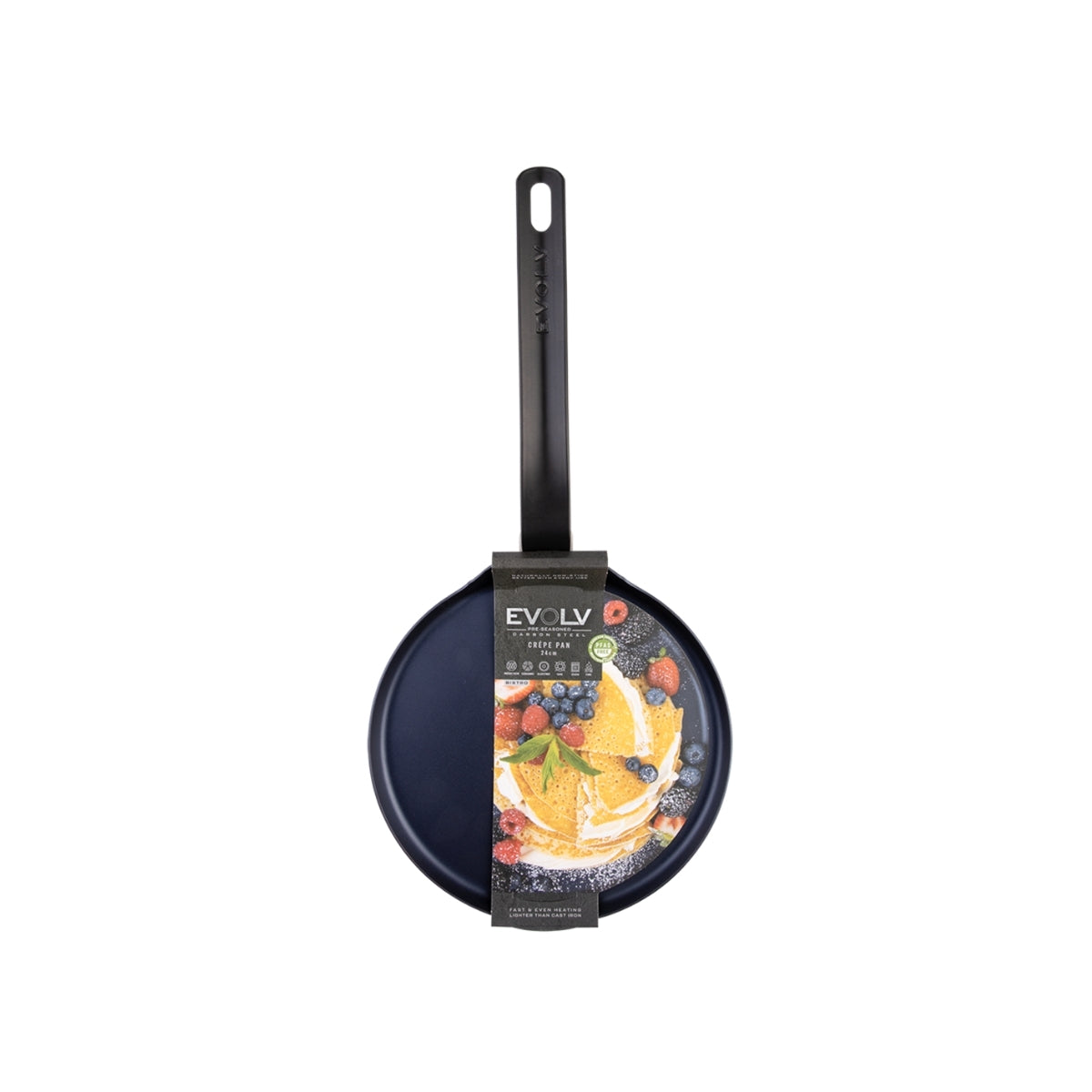 Evolv Pre-Seasoned Carbon Steel Crepe Pan 24cm