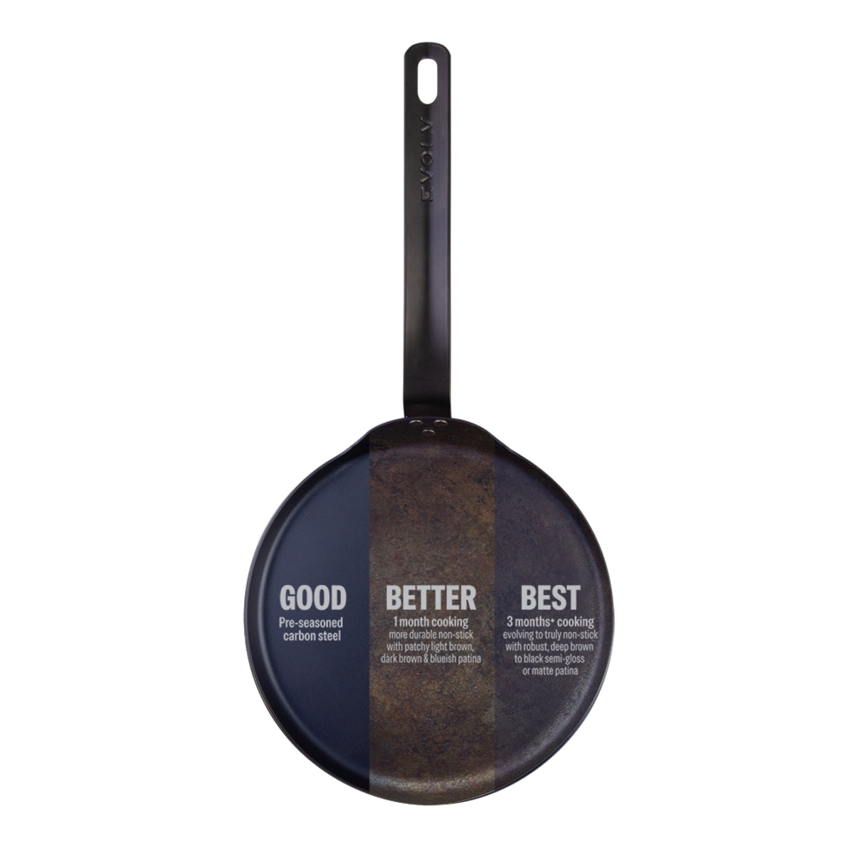Evolv Pre-Seasoned Carbon Steel Crepe Pan 24cm