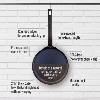 Evolv Pre-Seasoned Carbon Steel Crepe Pan 24cm