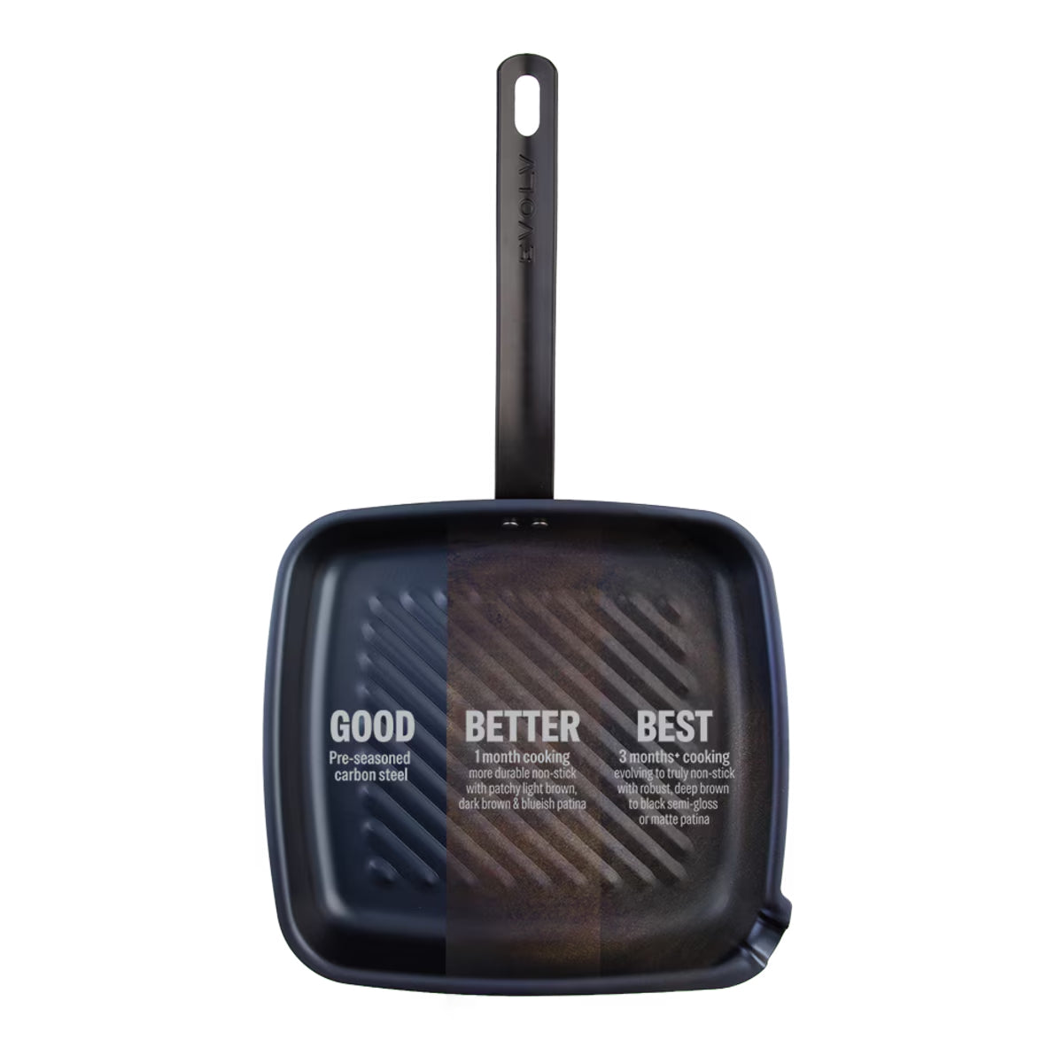 Evolv Pre-Seasoned Carbon Steel Grill Pan 26 x 28cm