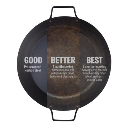 Evolv Pre-Seasoned Carbon Steel Paella Pan 38cm