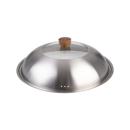 Evolv Stainless Steel Glass Wok Lid 35cm