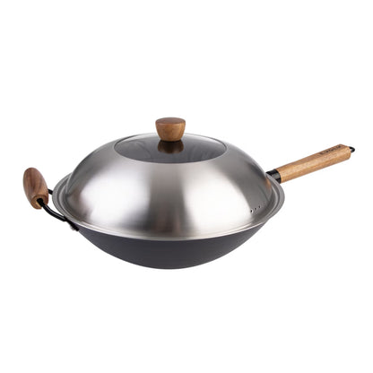 Evolv Stainless Steel Glass Wok Lid 35cm