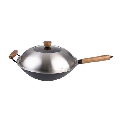 Evolv Stainless Steel Glass Wok Lid 35cm