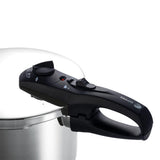 Handle View of the Fagor Duo Stainless Steel Pressure Cooker