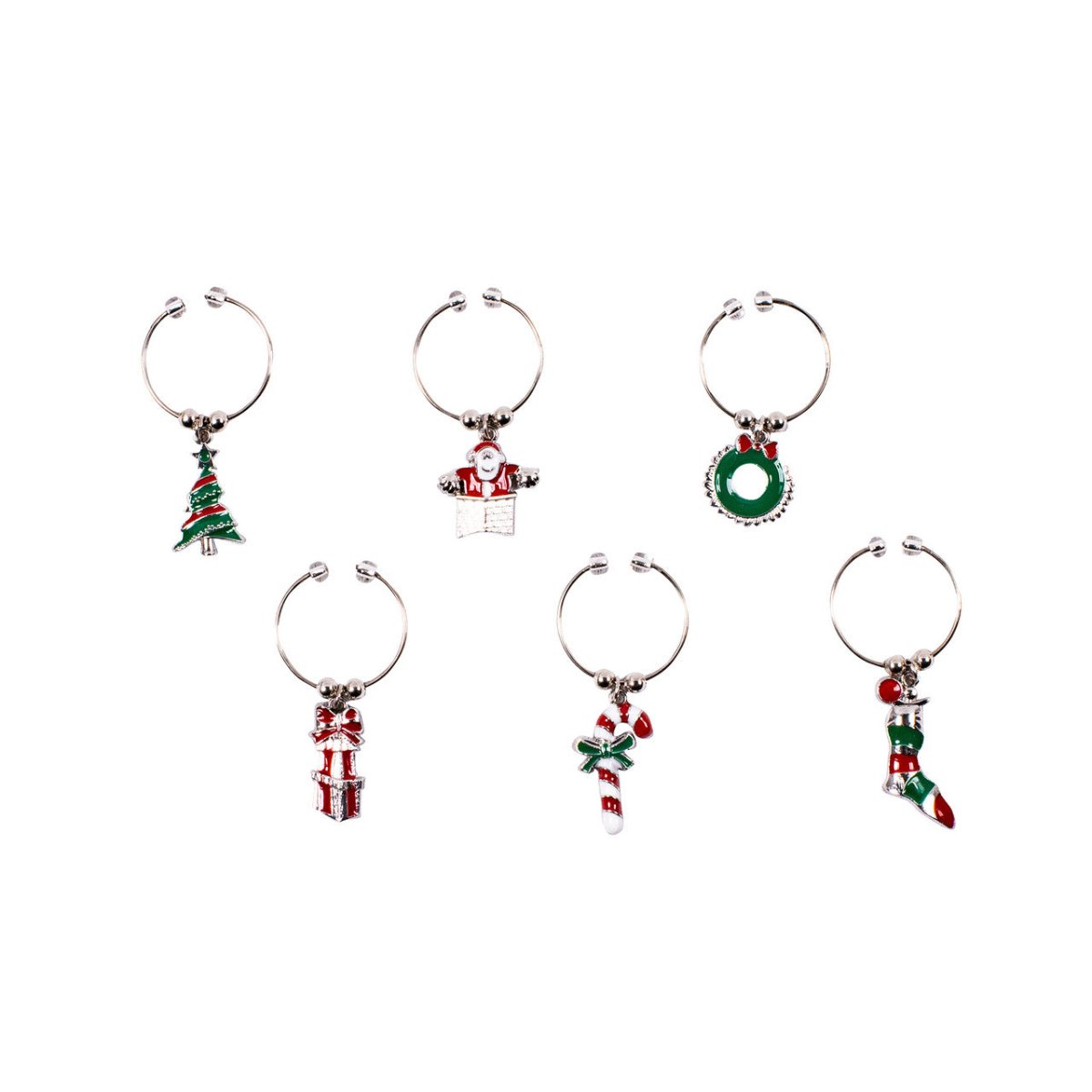 Wine Charms - Enamalled Christmas
