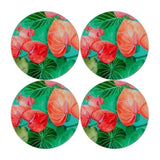 Teas and Cs Tropicana Round Cork Back Coaster 10cm Set of 4 Gift Boxed