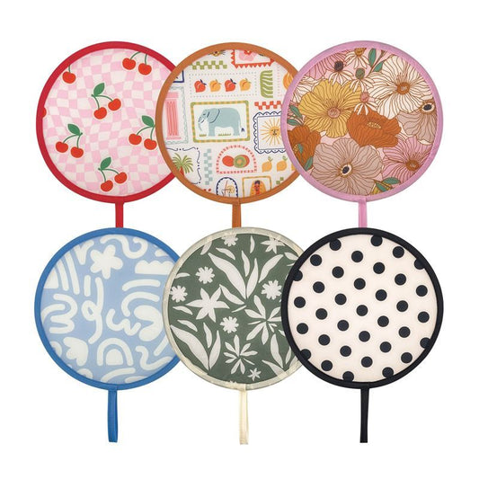 Pop Folding Travel Fan - 6 Assorted Designs