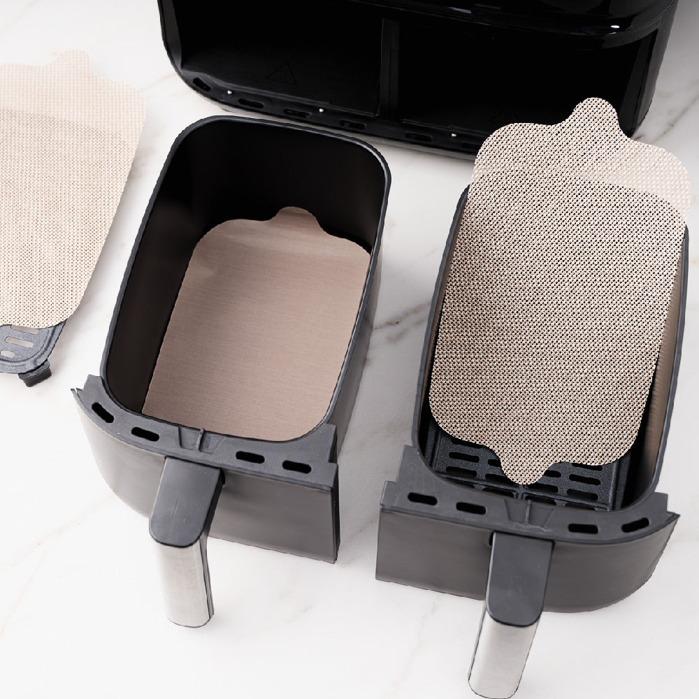 No Stick Dual Air Fryer Liners Brown