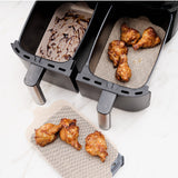No Stick Dual Air Fryer Liners with Chicken Drumsticks