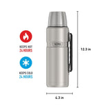 2.0 Ltr King Vacuum Insulated Flask Stainless Finish