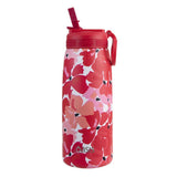 Oasis Stainless Steel D/W Ins. Sports Bottle W/ Sipper Straw Red Poppies