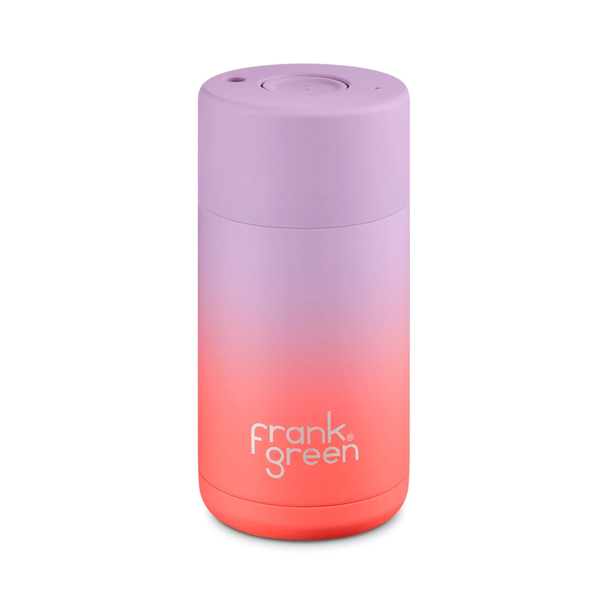frank green 12oz Reusable Cup - Push Button Lid - Lilac Haze / Living Coral