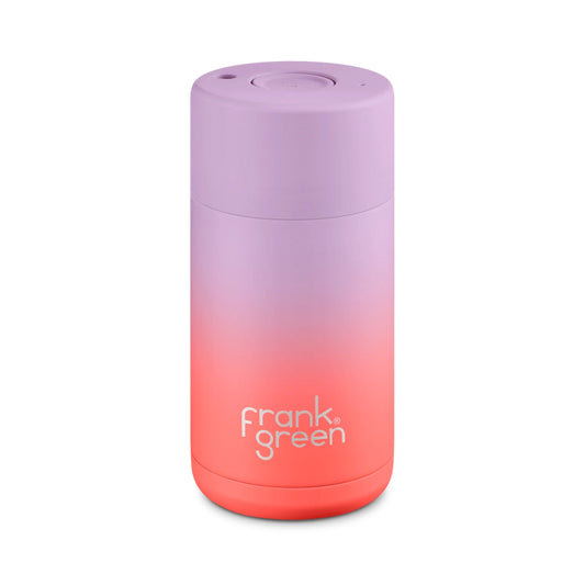 frank green 12oz Reusable Cup - Push Button Lid - Lilac Haze / Living Coral