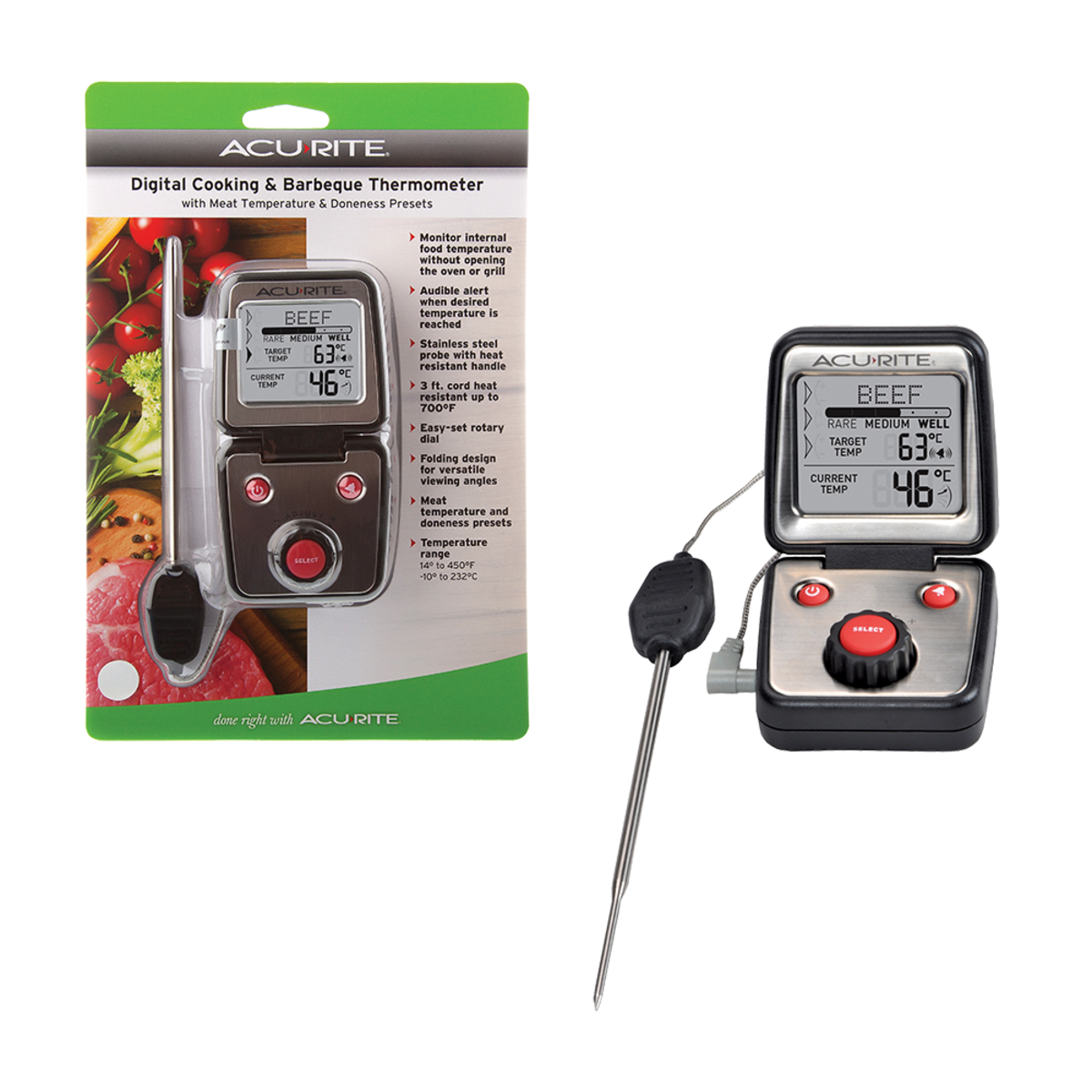 Acurite Digital Cooking and Barbeque Thermometer with Package