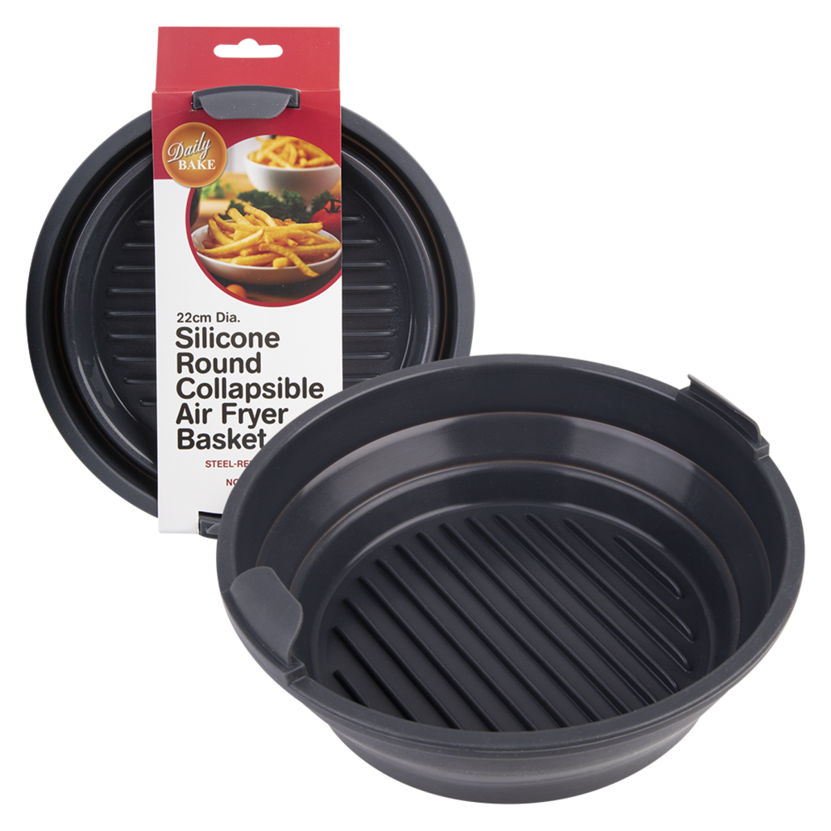 Daily Bake Silicone Round Collapsible Air Fryer Basket