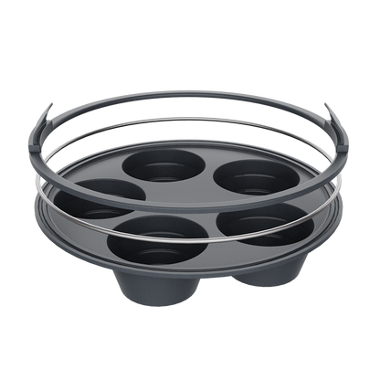 Daily Bake Steel Reinforced Silicone Round Collapsible 5 Cup Muffin Pan