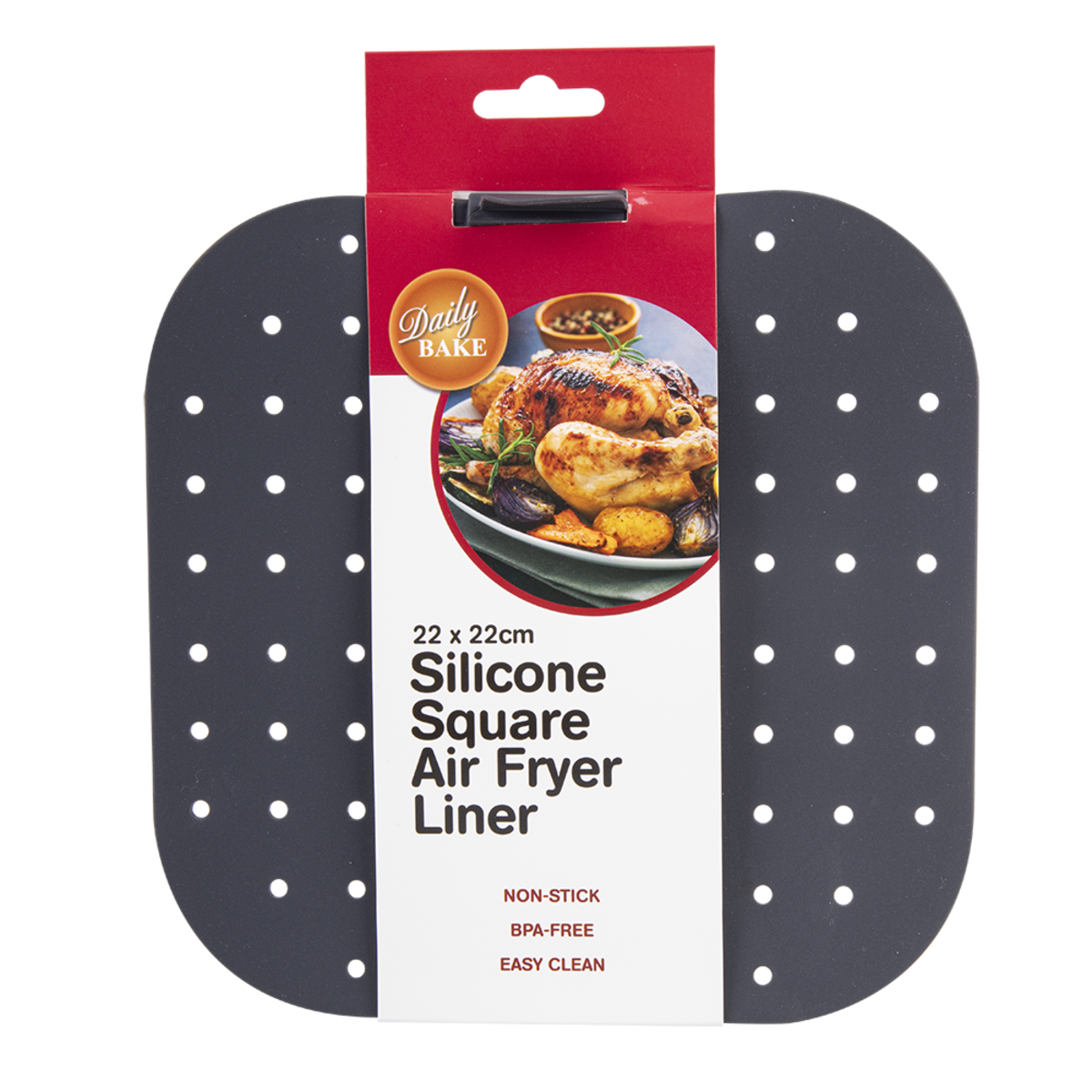 Daily Bake Silicone Square Air Fryer Liner in Packaging