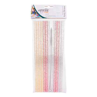 Appetito Reusable Sparkle Party Straws