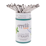 Appetito Stainless Steel Bent Drinking Straws in CDU