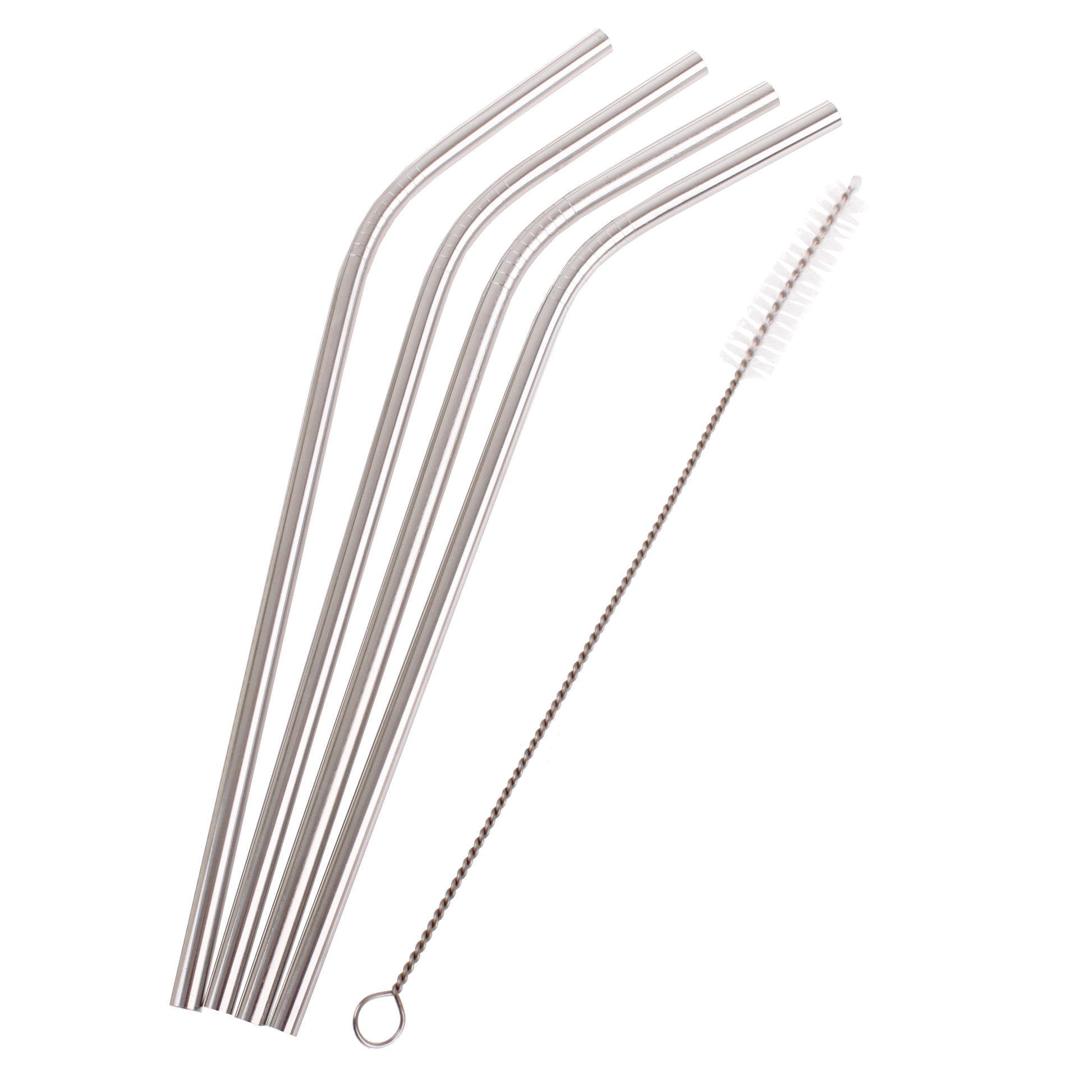 Appetito Stainless Steel Bent Smoothie Straws Set of 4